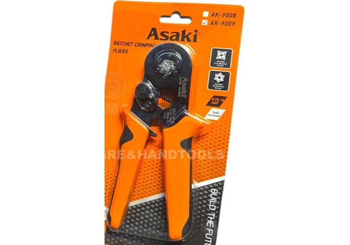 0.25-10mm2 Kìm bấm cos lục giác AWG23-7 Asaki AK-9009