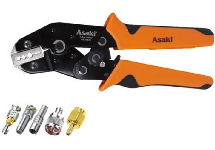 1-4.5mm Kìm bấm cos đầu nối cáp đồng trục Asaki AK-9131
