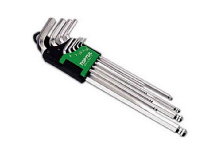 1.5-10mm Bộ lục giác bi dài 9 chi tiết Toptul GAAL0917