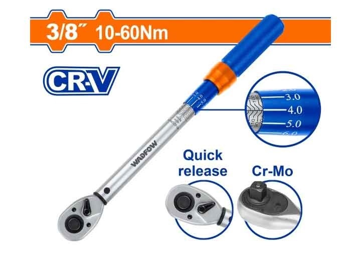 10-60Nm Cần siết lực 3/8" Wadfow WWQ6D11