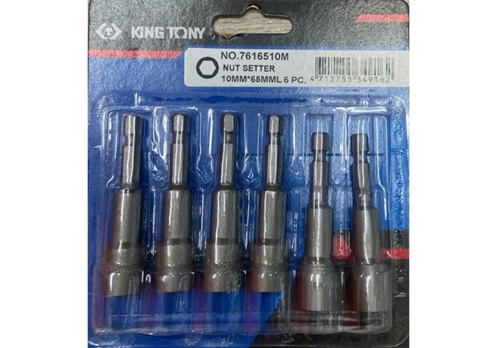 10x65mm Bộ đầu bắn tôn 10mm 6 chi tiết Kingtony 7616510M
