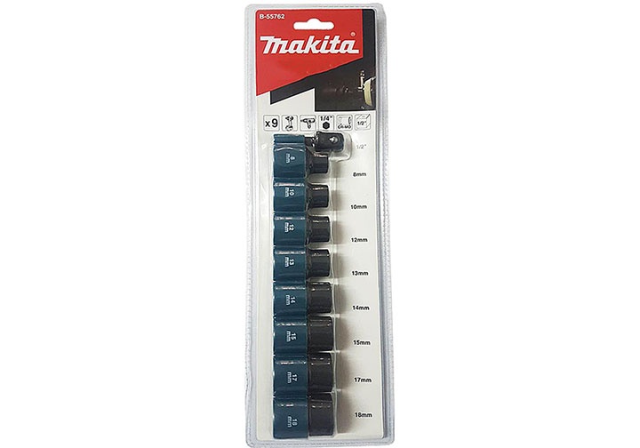 1/2" Bộ tuýp 9 chi tiết Makita B-55762