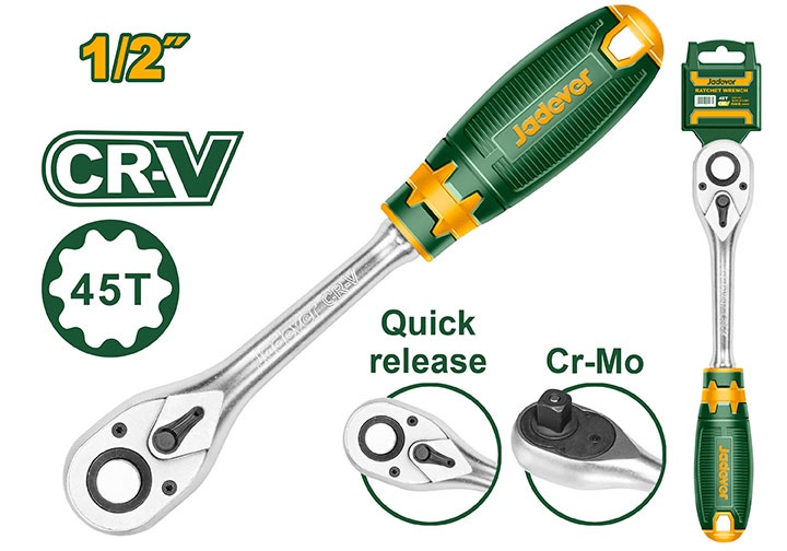 1/2" Cần siết đầu tuýp 45 răng Jadever JDRW1212