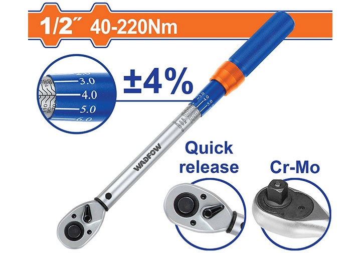 1/2" Cần siết lực 40-220Nm Wadfow WWQ7D21