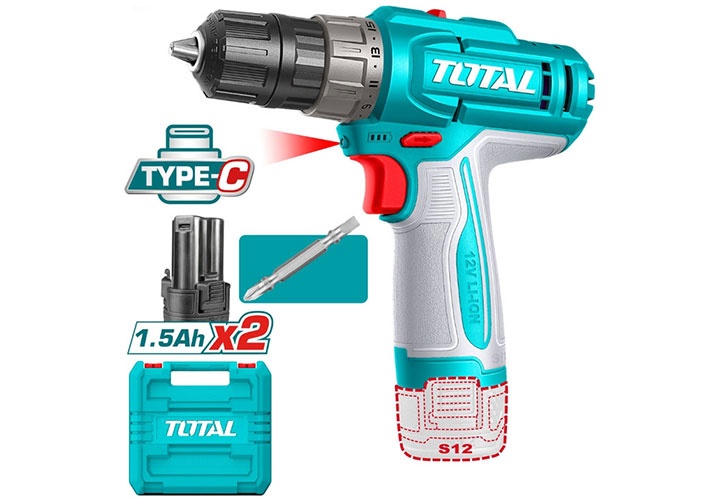 12V Máy khoan vặn vít dùng pin Total TDLI12206