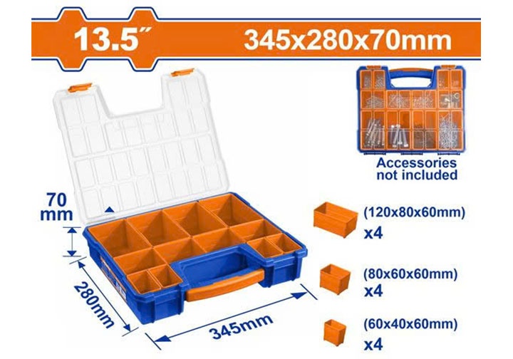 13.5" Hộp nhựa đựng linh kiện nhiều ngăn Wadfow WTB1311