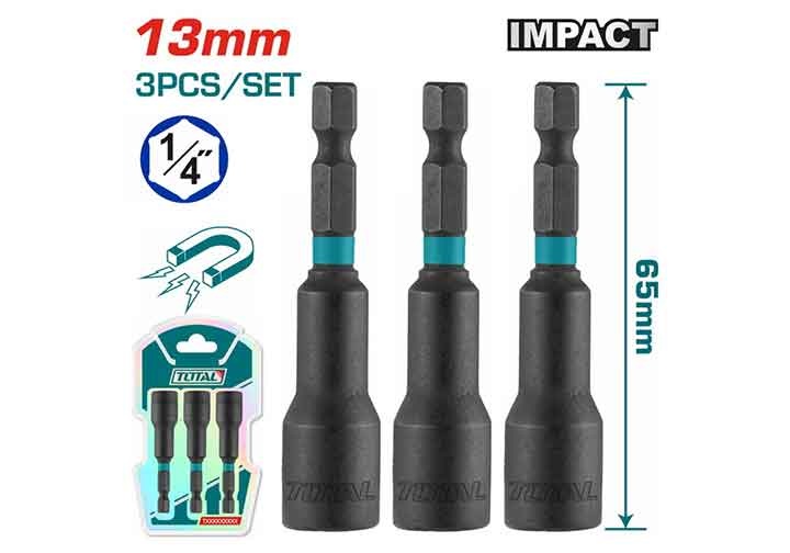 13mm Bộ mũi bắn tôn 3 chi tiết 1/4" Total TAC271331