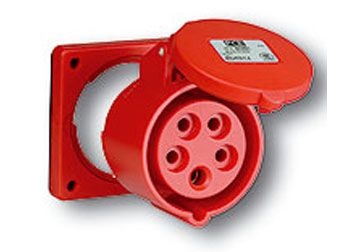 16A-3P-230V-6H-IP67 Ổ cắm gắn âm kín nước thẳng