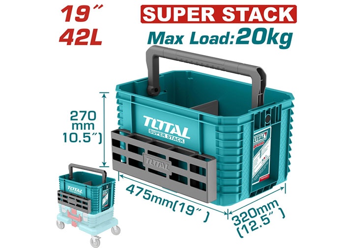 19" Thùng đựng đồ nghề xếp chồng lên nhau Total TPBXS104