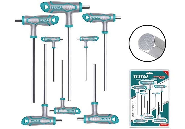 2-10mm Bộ lục giác chữ T đầu bằng 8 chi tiết Total THHW8081