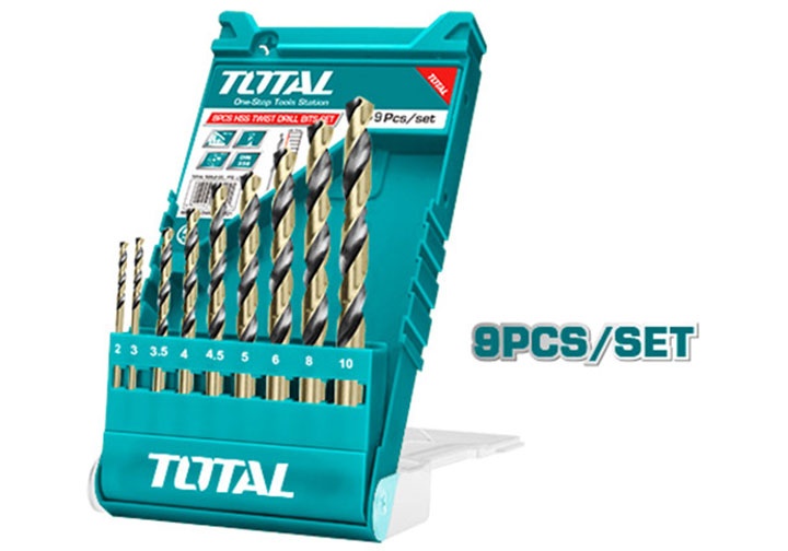 2-10mm Bộ mũi khoan kim loại HSS 9 chi tiết Total TACSD0095