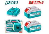 20V/4.0Ah Bộ 2 pin và sạc (P20S) Total TFBCPK1424