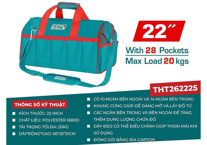 22" Túi đựng đồ nghề Total THT262225