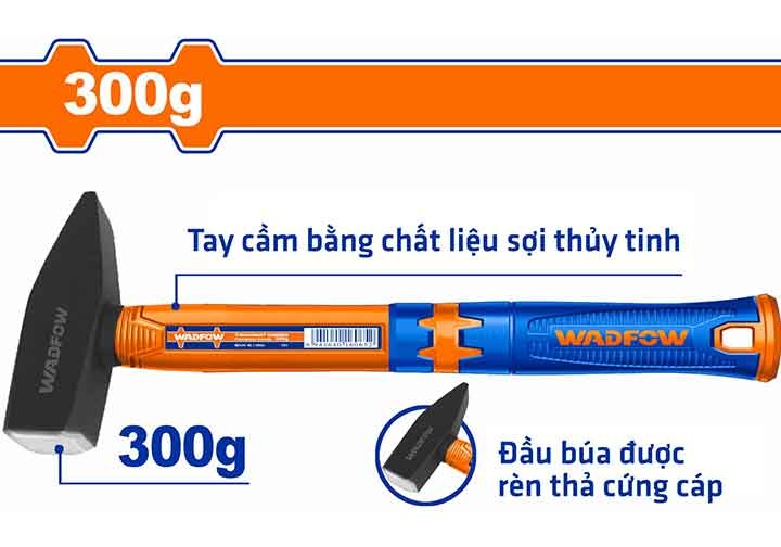 300g Búa cơ khí cán nhựa cao su Wadfow WHM1303