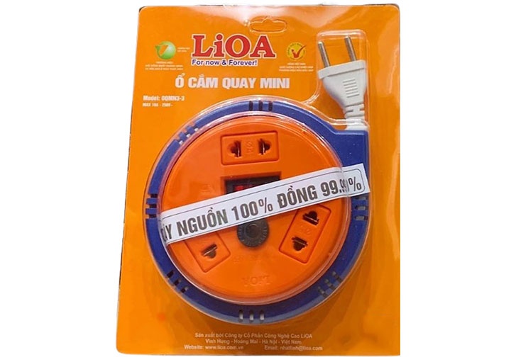 3m Ổ cắm điện kiểu đĩa bay mini 10A Lioa OQMN3-3