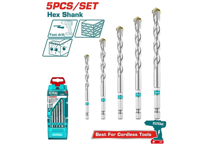 4-10mm Bộ mũi khoan bê tông chuôi lục giác 5 chi tiết Total TACSD6055