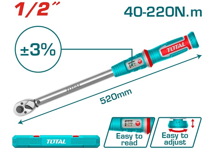 40-220N.m Cần siết lực 1/2" Total THPTW1220N6