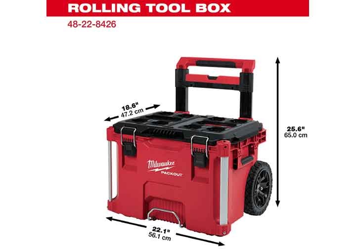 472x561x650mm Thùng đựng đồ nghề xe đẩy IP65 Milwaukee 48-22-8426