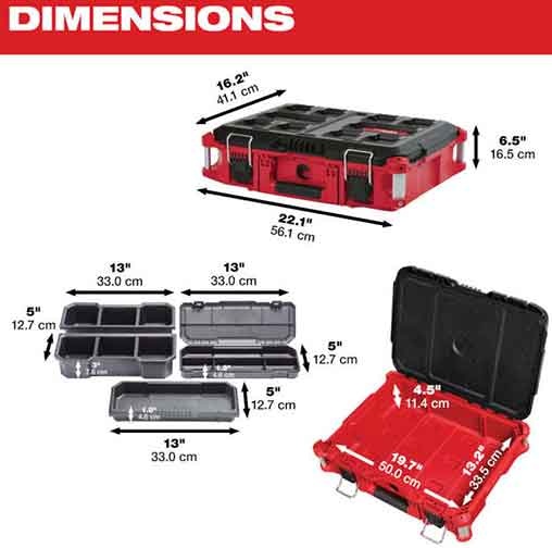 561x409x168mm Thùng đựng đồ nghề IP65 Milwaukee 48-22-8424