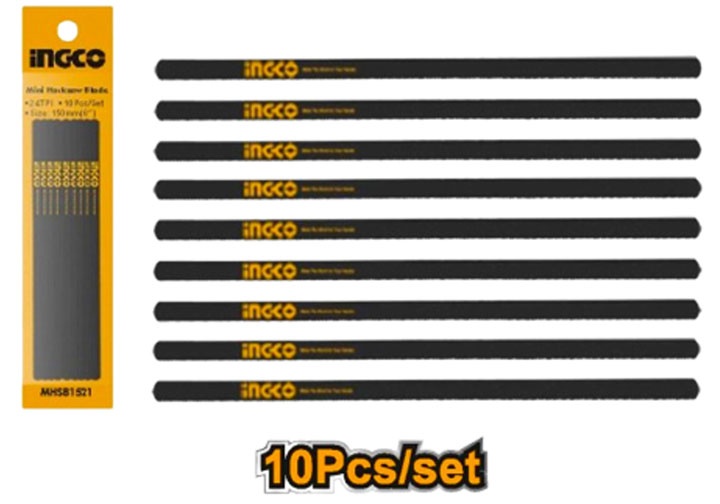 6" Bộ 10 lưỡi cưa sắt mini Ingco MHSB1521