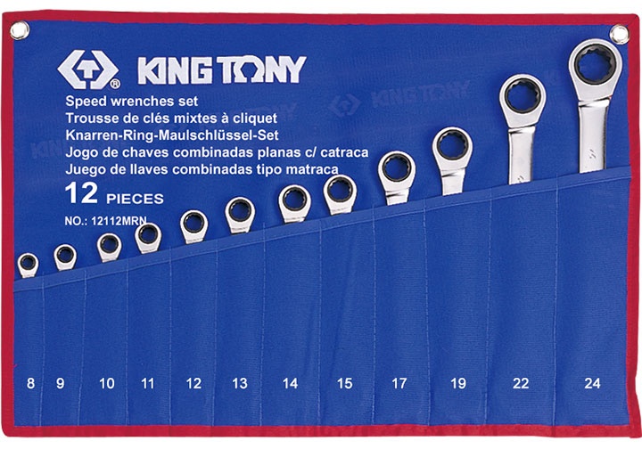 8-24mm Bộ cờ lê vòng miệng tự động 12 chi tiết Kingtony 12112MRN