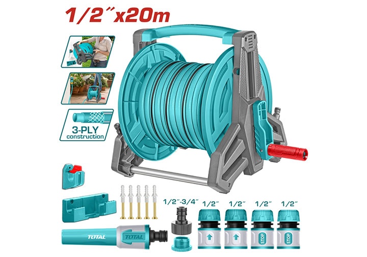 Bộ rulo cuộn ống nước nhựa 20m Total THHR20124