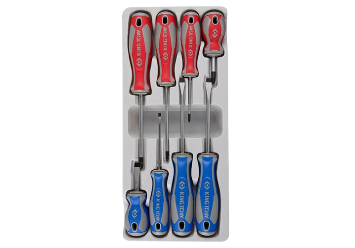 Bộ tuốc nơ vít dẹp và bake 8 chi tiết Kingtony 33108MR
