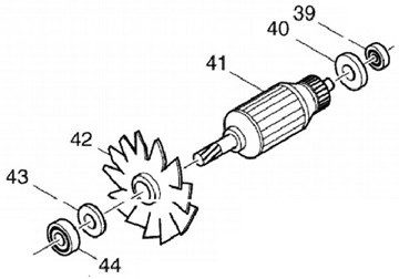 Rotor máy cắt sắt 2414NB Makita 510240-7