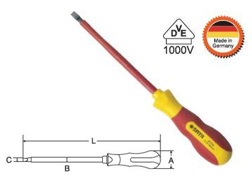 6.5mm Vít dẹp cách điện 1000V Sata 61-315 (61315)