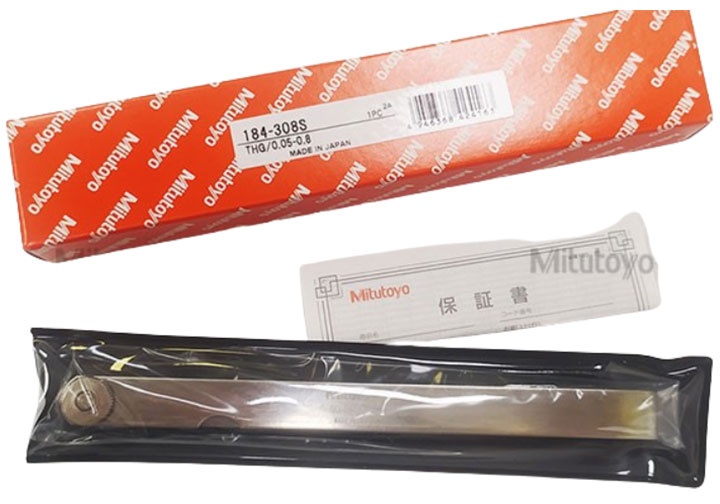 0.05-0.8mm Dưỡng đo độ dày khe hở 10 lá dài 150mm Mitutoyo 184-308S 0.05-0.8mm Dưỡng đo độ dày khe hở 10 lá dài 150mm Mitutoyo 184-308S
