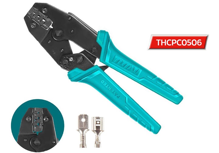 0.5-6mm2 Kìm bấm cos đầu dây không cách điện Total THCPC0506 0.5-6mm2 Kìm bấm cos đầu dây không cách điện Total THCPC0506