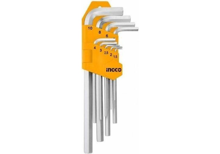 1.5-10mm Bộ 9 chìa lục giác đầu bằng INGCO HHK11092 1.5-10mm Bộ 9 chìa lục giác đầu bằng INGCO HHK11092