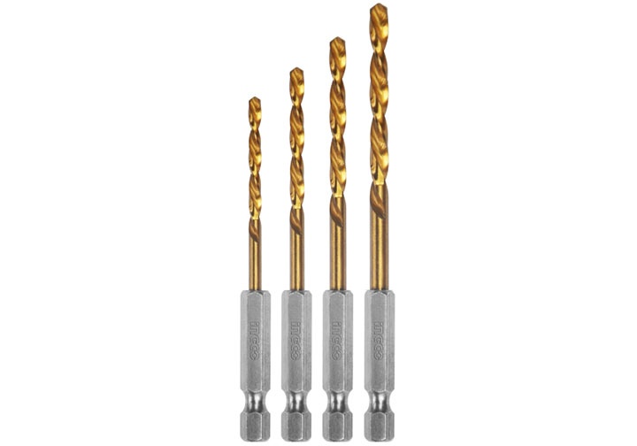 1.5-4mm Bộ 4 mũi khoan kim loại HSS INGCO AKD1401 1.5-4mm Bộ 4 mũi khoan kim loại HSS INGCO AKD1401
