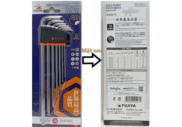 1.5-6mm Bộ lục giác dài đầu bi Fujiya LB330-7S 1.5-6mm Bộ lục giác dài đầu bi Fujiya LB330-7S