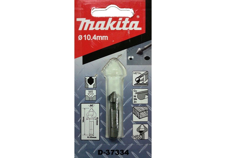 10.4x34mm Mũi lã 3 lưỡi cắt thép gió HSS M5 chuôi lục giác Makita D-37334