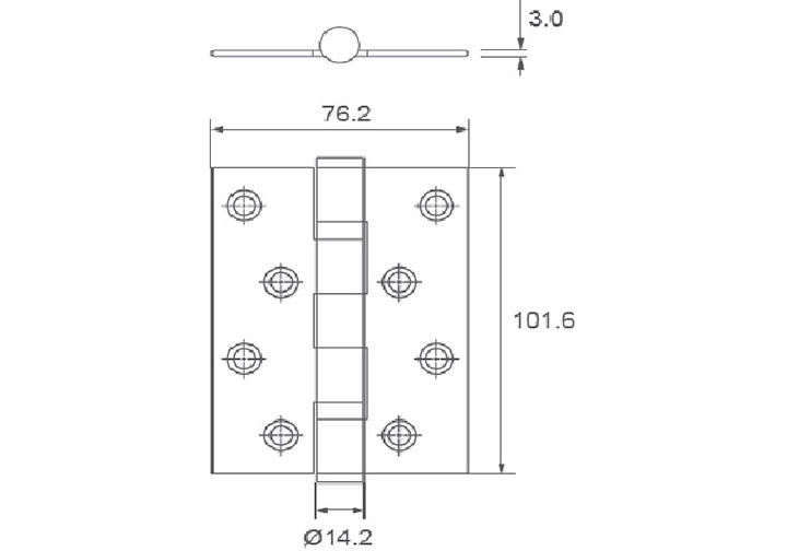 102x76x2.5mm Bản lề bi kích thước nhỏ inox 304 Imundex 701.12.200 102x76x2.5mm Bản lề bi kích thước nhỏ inox 304 Imundex 701.12.200