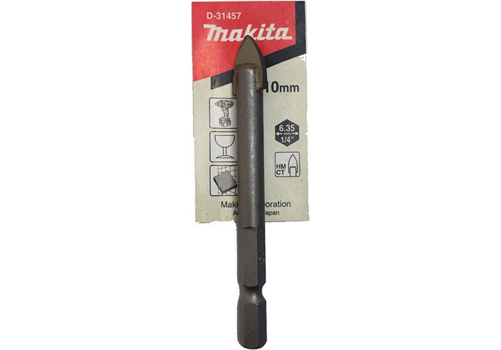 10x80mm Mũi khoan thủy tinh chuôi lục giác Makita D-31457 10x80mm Mũi khoan thủy tinh chuôi lục giác Makita D-31457