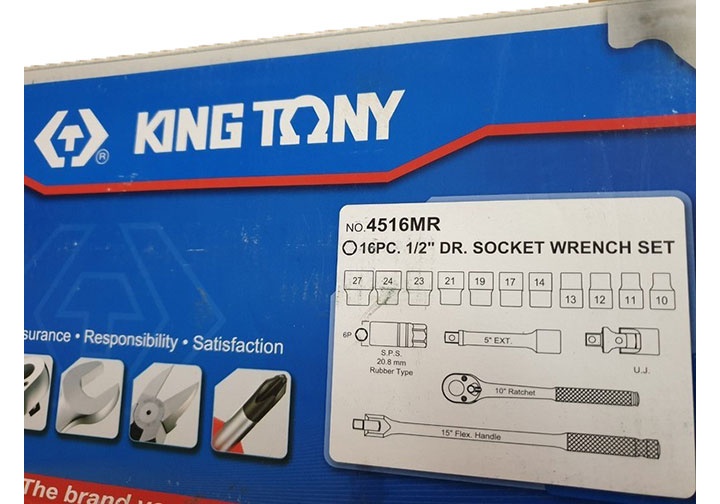 1/2" Bộ đầu tuýp 10-27mm 16 chi tiết Kingtony 4516MR 1/2" Bộ đầu tuýp 10-27mm 16 chi tiết Kingtony 4516MR