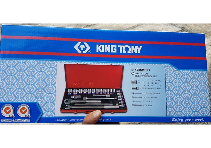 1/2" Bộ đầu tuýp 24 chi tiết Kingtony 4526MR01 1/2" Bộ đầu tuýp 24 chi tiết Kingtony 4526MR01