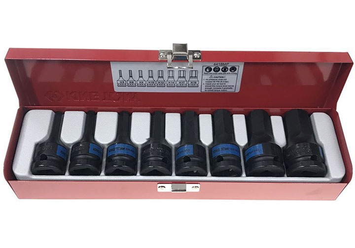1/2" Bộ đầu tuýp đen mũi lục giác 8 chi tiết Kingtony 4418MP 1/2" Bộ đầu tuýp đen mũi lục giác 8 chi tiết Kingtony 4418MP