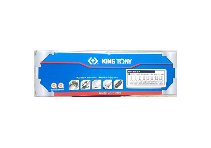 1/2" Bộ đầu tuýp đen mũi lục giác 8 chi tiết Kingtony 4418MP 1/2" Bộ đầu tuýp đen mũi lục giác 8 chi tiết Kingtony 4418MP