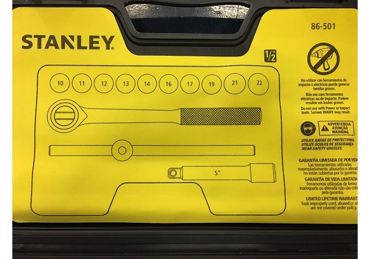 1/2" Bộ khẩu 14 chi tiết hệ mét Stanley 86-501 1/2" Bộ khẩu 14 chi tiết hệ mét Stanley 86-501