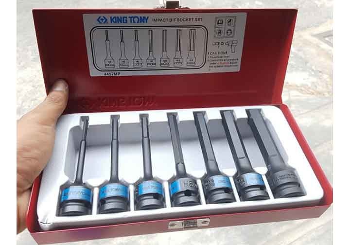 1/2" Bộ tuýp dài mũi lục giác 4-14mm (dùng cho máy) Kingtony 4457MP 1/2" Bộ tuýp dài mũi lục giác 4-14mm (dùng cho máy) Kingtony 4457MP