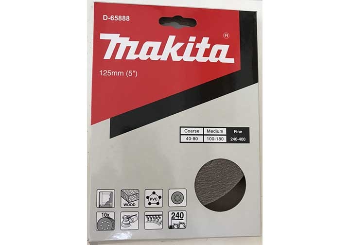 125mm Đĩa nhám tròn cho sơn A240 Makita D-65888 125mm Đĩa nhám tròn cho sơn A240 Makita D-65888