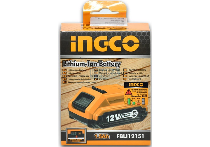12V/1.5Ah Pin Lithium-ion Ingco FBLI12151 12V/1.5Ah Pin Lithium-ion Ingco FBLI12151