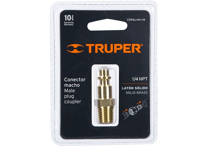 1/4" Khớp nối nhanh ống hơi ren ngoài Truper 19083 (CORAL-MA-1/4) 1/4" Khớp nối nhanh ống hơi ren ngoài Truper 19083 (CORAL-MA-1/4)