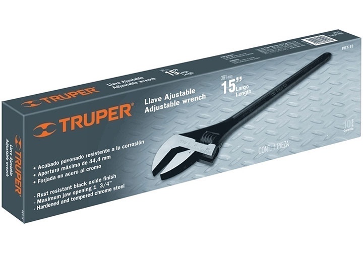 15" (375mm) Mỏ lết đen Truper 15504 (PET-15) 15" (375mm) Mỏ lết đen Truper 15504 (PET-15)