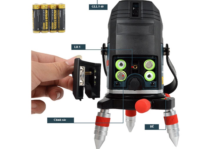 15m Máy cân mực 5 tia laser đỏ Bosch GLL 5-40 SET (kèm chân) 15m Máy cân mực 5 tia laser đỏ Bosch GLL 5-40 SET (kèm chân)