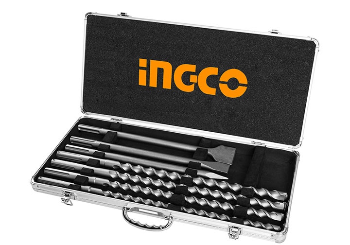 16-22mm Bộ mũi khoan bê tông gài SDS Max và mũi đục INGCO AKD5075 16-22mm Bộ mũi khoan bê tông gài SDS Max và mũi đục INGCO AKD5075