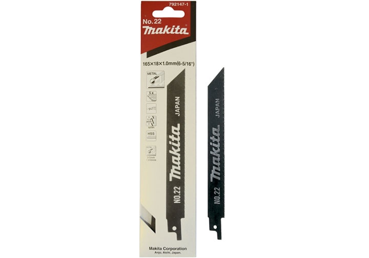 160mm Bộ lưỡi máy cưa kiếm 5 chi tiết No. 22 Makita 792147-1 160mm Bộ lưỡi máy cưa kiếm 5 chi tiết No. 22 Makita 792147-1